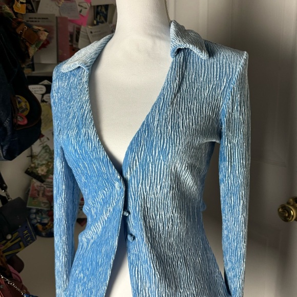 Pretty Garbage Blue Blouse Small - Picture 2 of 5